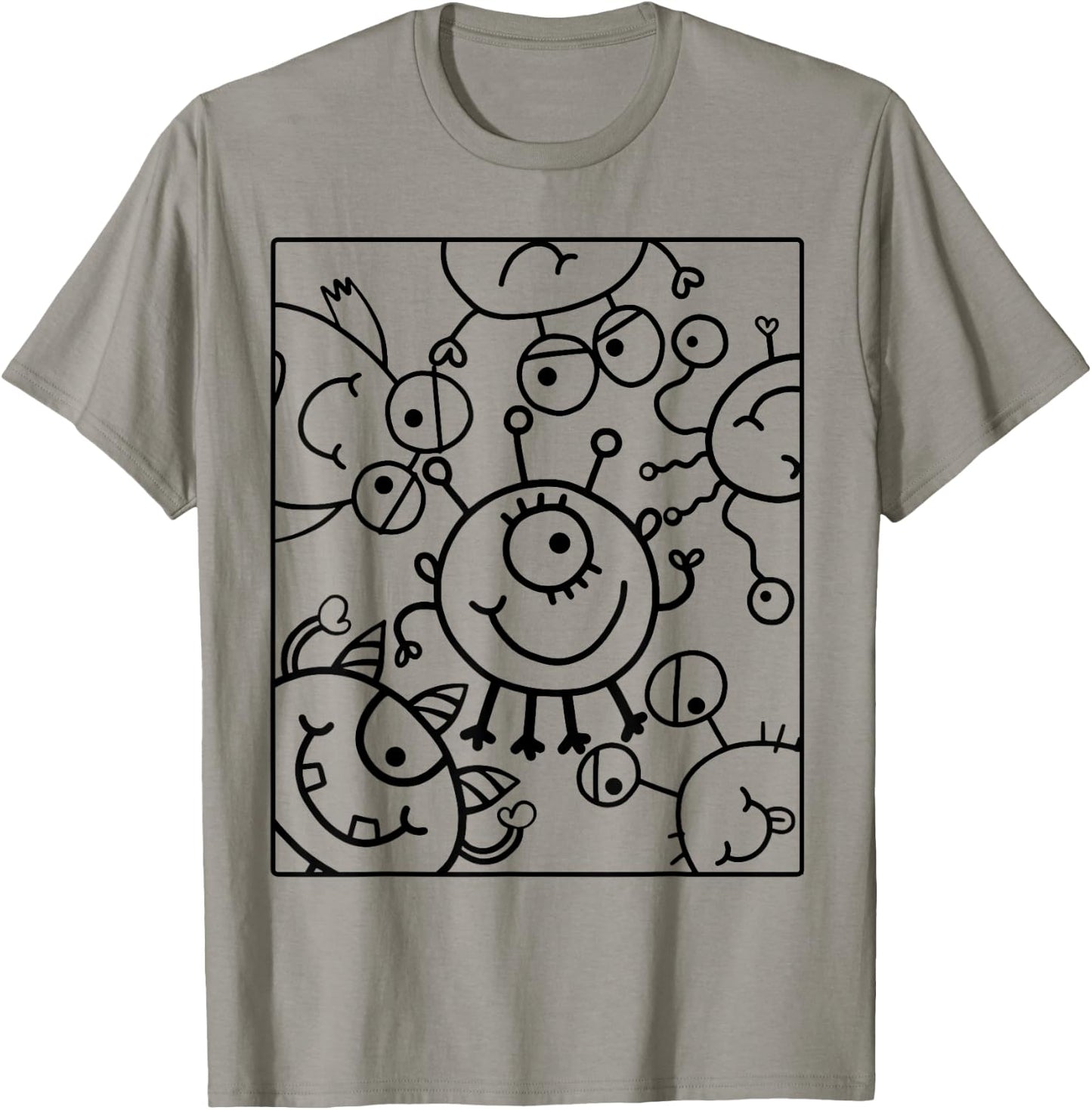 Coloring shirt kids. Funny monsters to paint on T-Shirt - T-Shirt | Sand