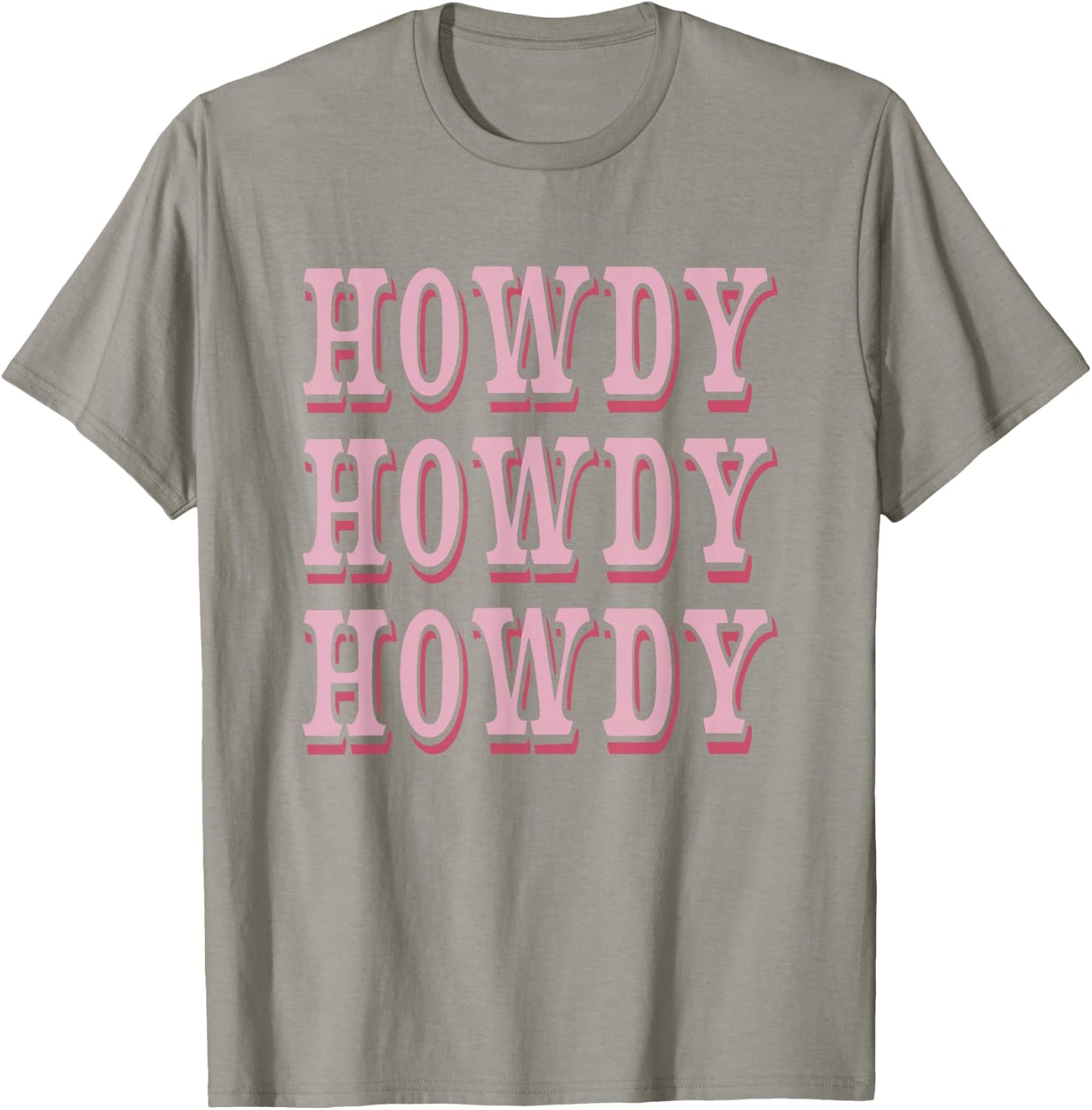 Howdy Preppy Pink Rodeo Western Country Southern Cowgirl T-Shirt - T-Shirt | Sand