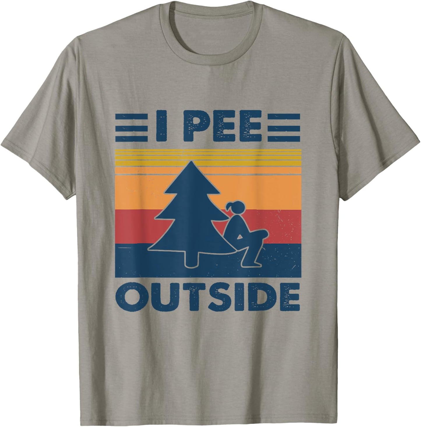 I Pee Outside Funny Camping Vintage Retro Female T-Shirt - T-Shirt | Sand
