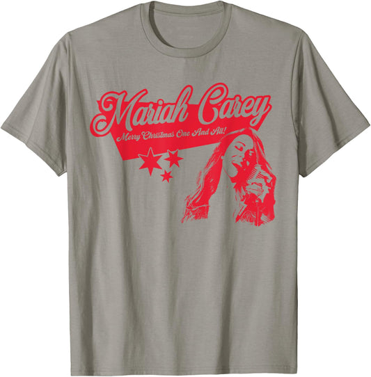 Mariah Carey Official Merry Christmas One & All Tour Stars T-Shirt - T-Shirt | Sand