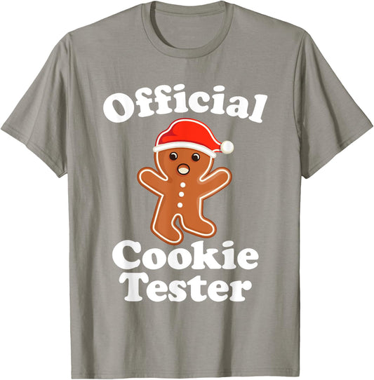Funny Gingerbread Man Official Cookie Tester Christmas T-Shirt - T-Shirt | Sand