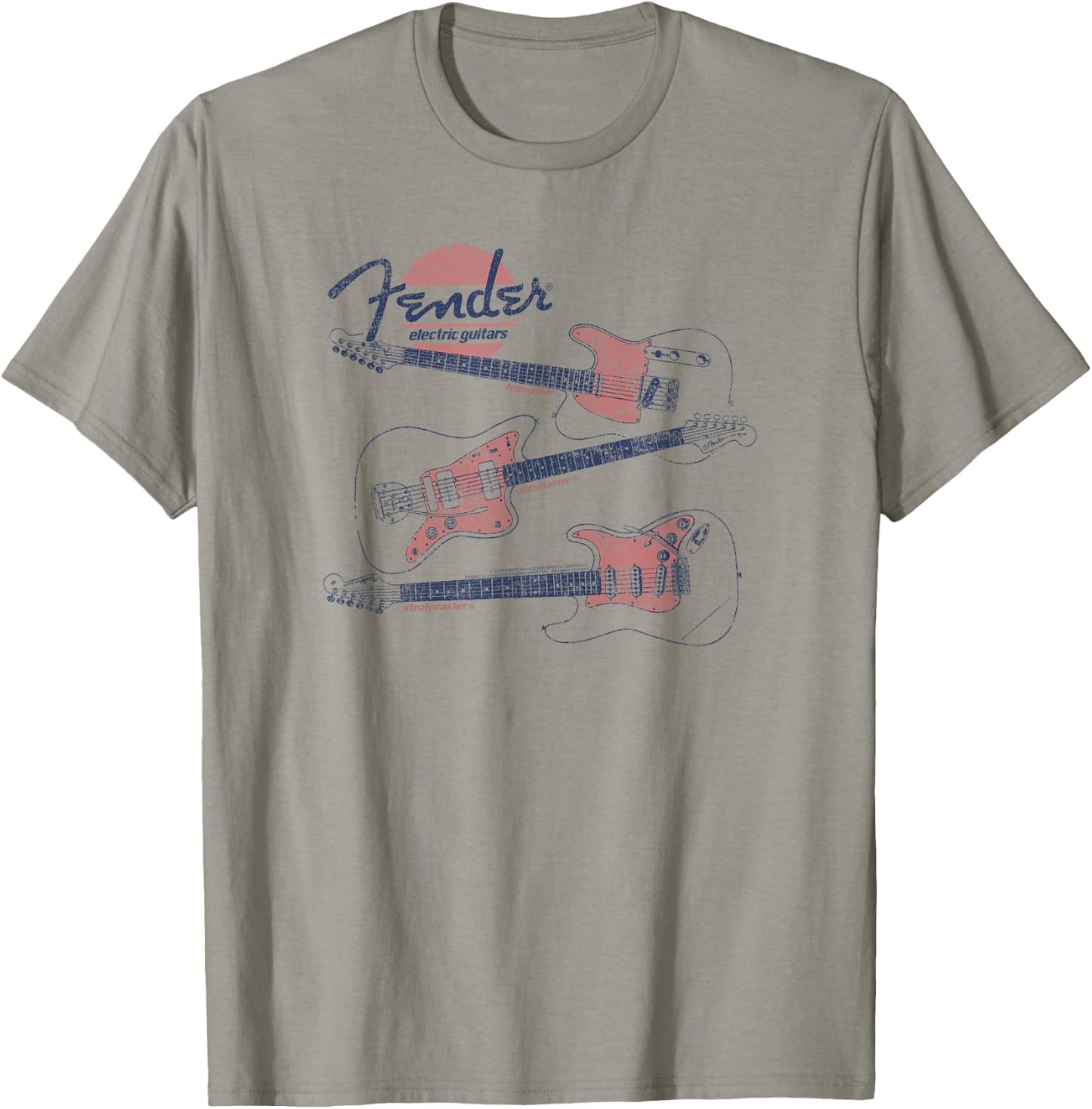 Fender Vintage Guitar Line Drawing T-Shirt - T-Shirt | Sand