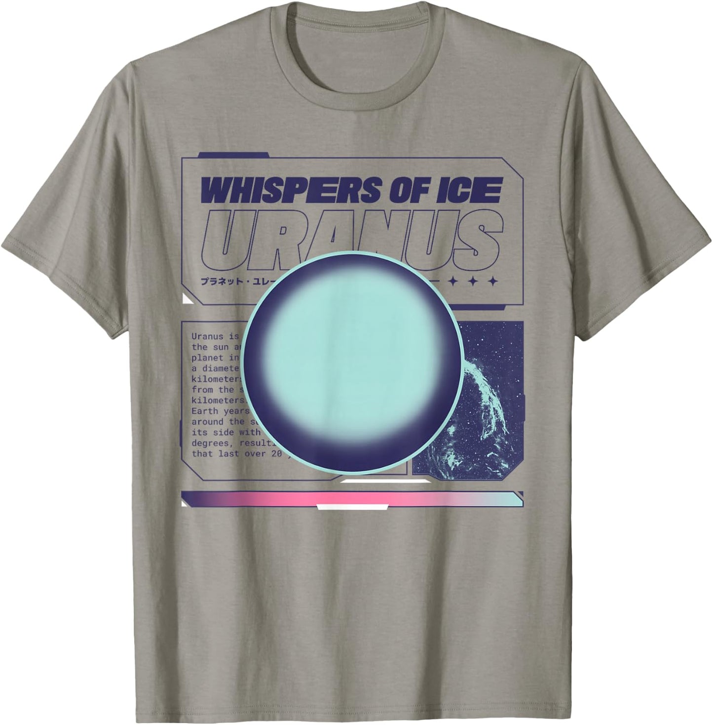Futuristic Astronomy Gas Giant Uranus T-Shirt - T-Shirt | Sand