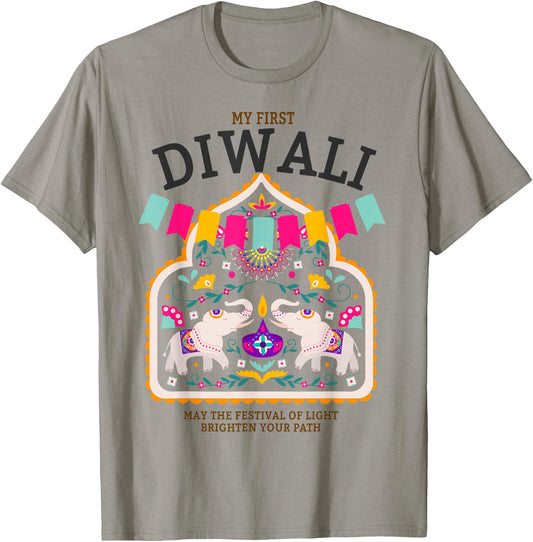 My First Diwali Festival Outfit Idea for Kids & Diwali T-Shirt - T-Shirt | Sand