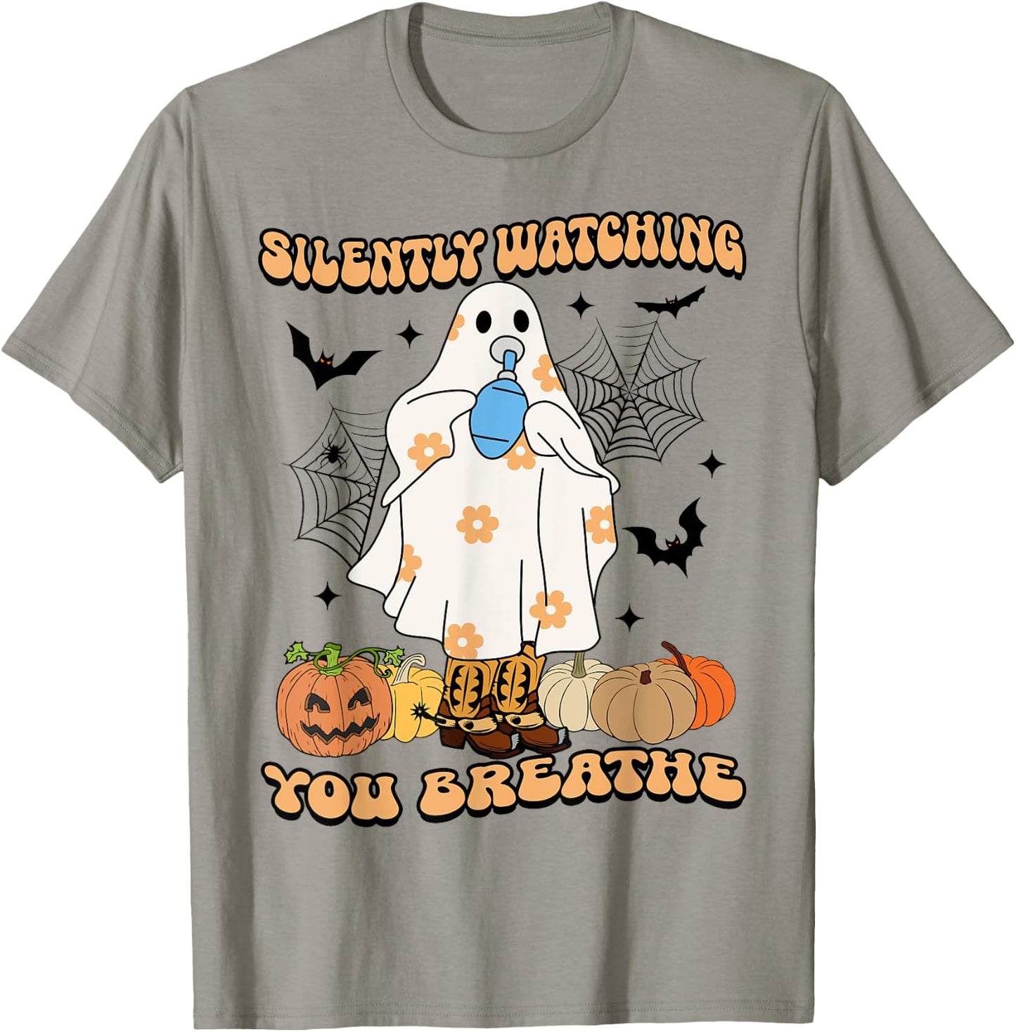 Respiratory Therapist Ghost, Silently Watching You Breathe T-Shirt - T-Shirt | Sand