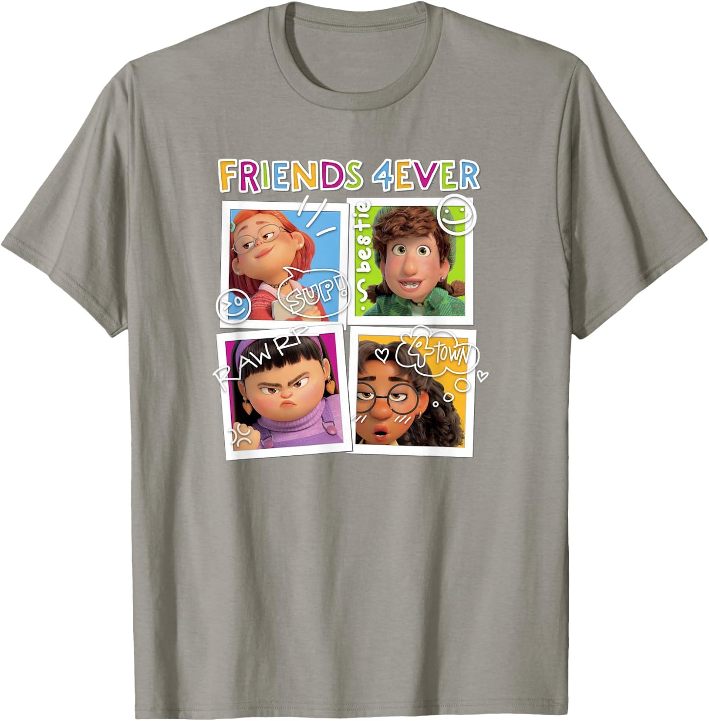 Disney Pixar Turning Red Group Shot Friends Forever T-Shirt - T-Shirt | Sand