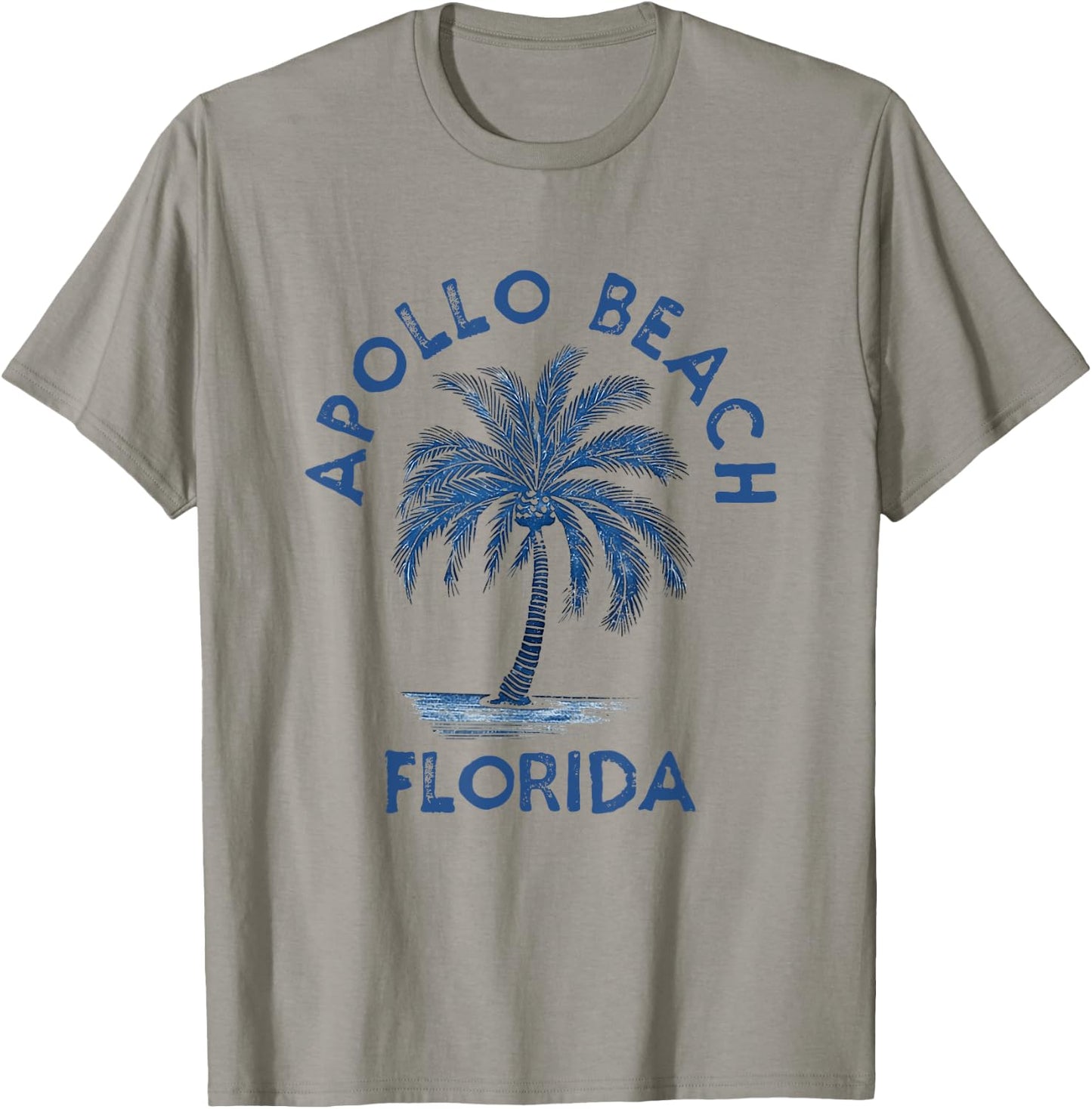 Vintage Apollo Beach Florida Palm Tree FL Retro Men Women Kids T-Shirt - T-Shirt | Sand