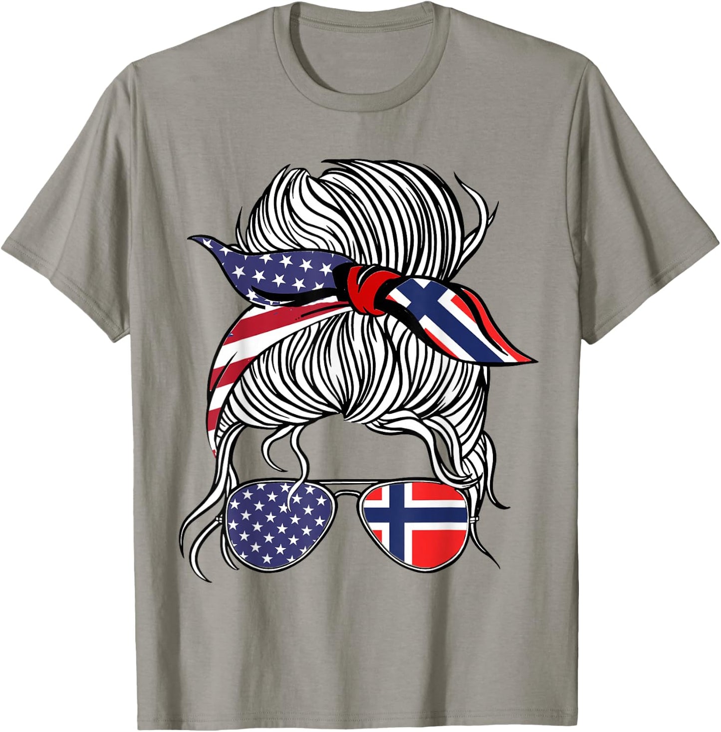 American Norwegian Patriot Flag Women Girl Norway Grown T-Shirt - T-Shirt | Sand