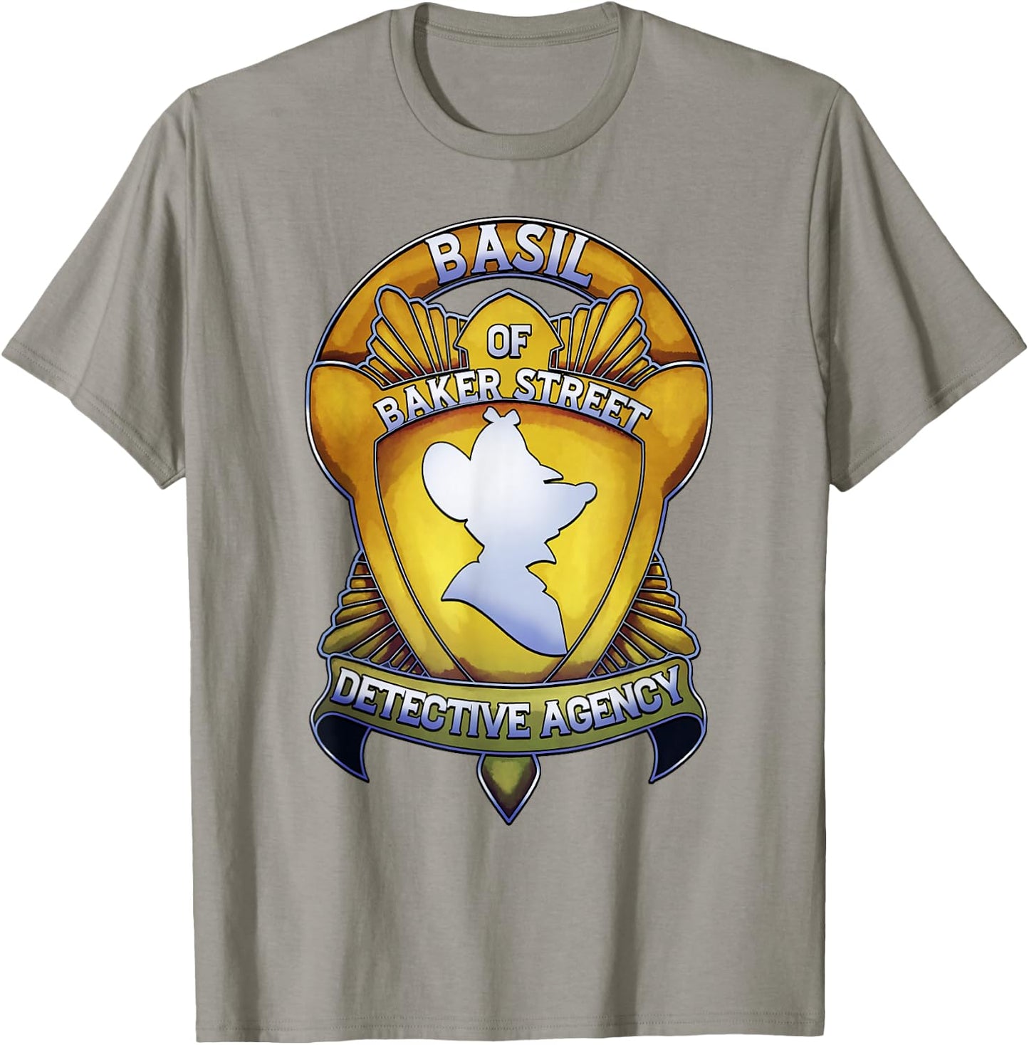 Disney The Great Mouse Detective Basil Of Baker Street Badge T-Shirt - T-Shirt | Sand