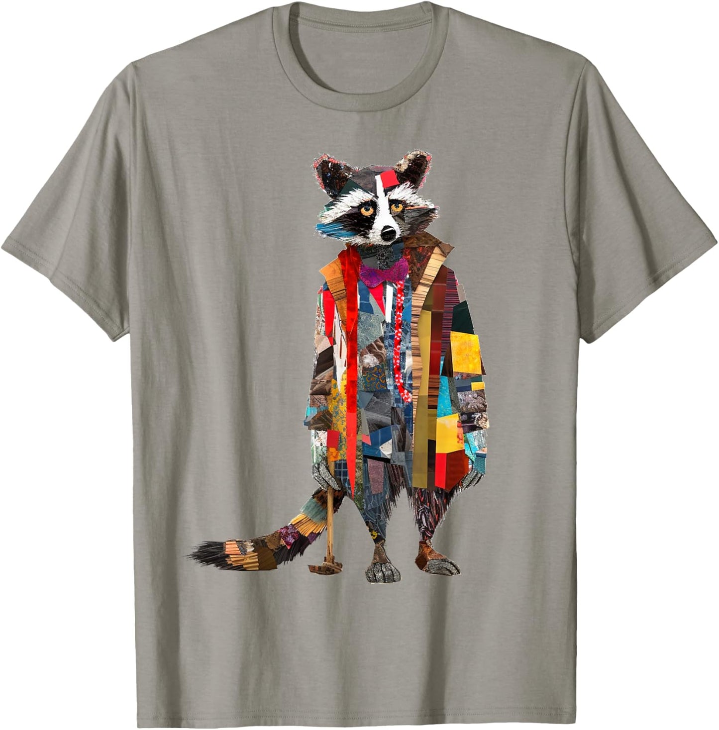 Raccoon Colorful Artwork | Animal Motif Raccoon T-Shirt - T-Shirt | Sand