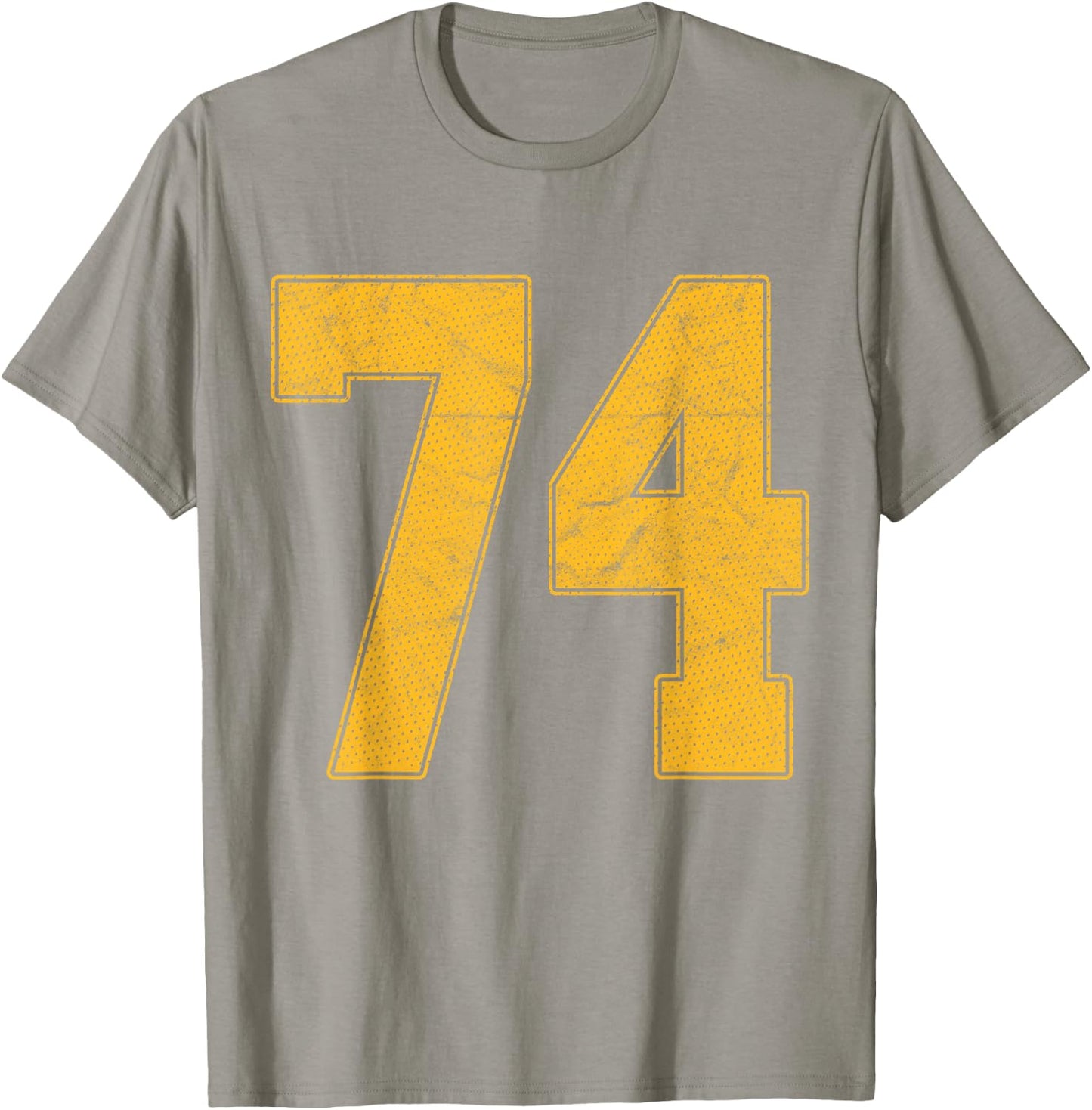 Number 74 Numbered Uniform Sports Team Jersey 74th Birthday T-Shirt - T-Shirt | Sand