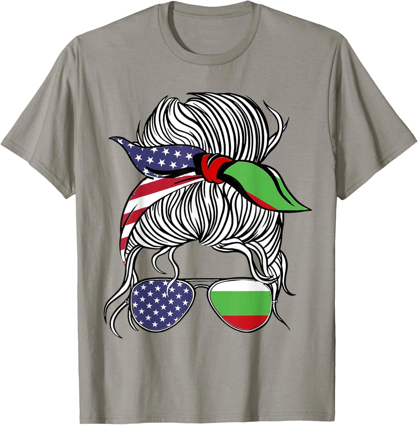 American Bulgarian Patriot Flag Women Girl Bulgaria Grown T-Shirt - T-Shirt | Sand