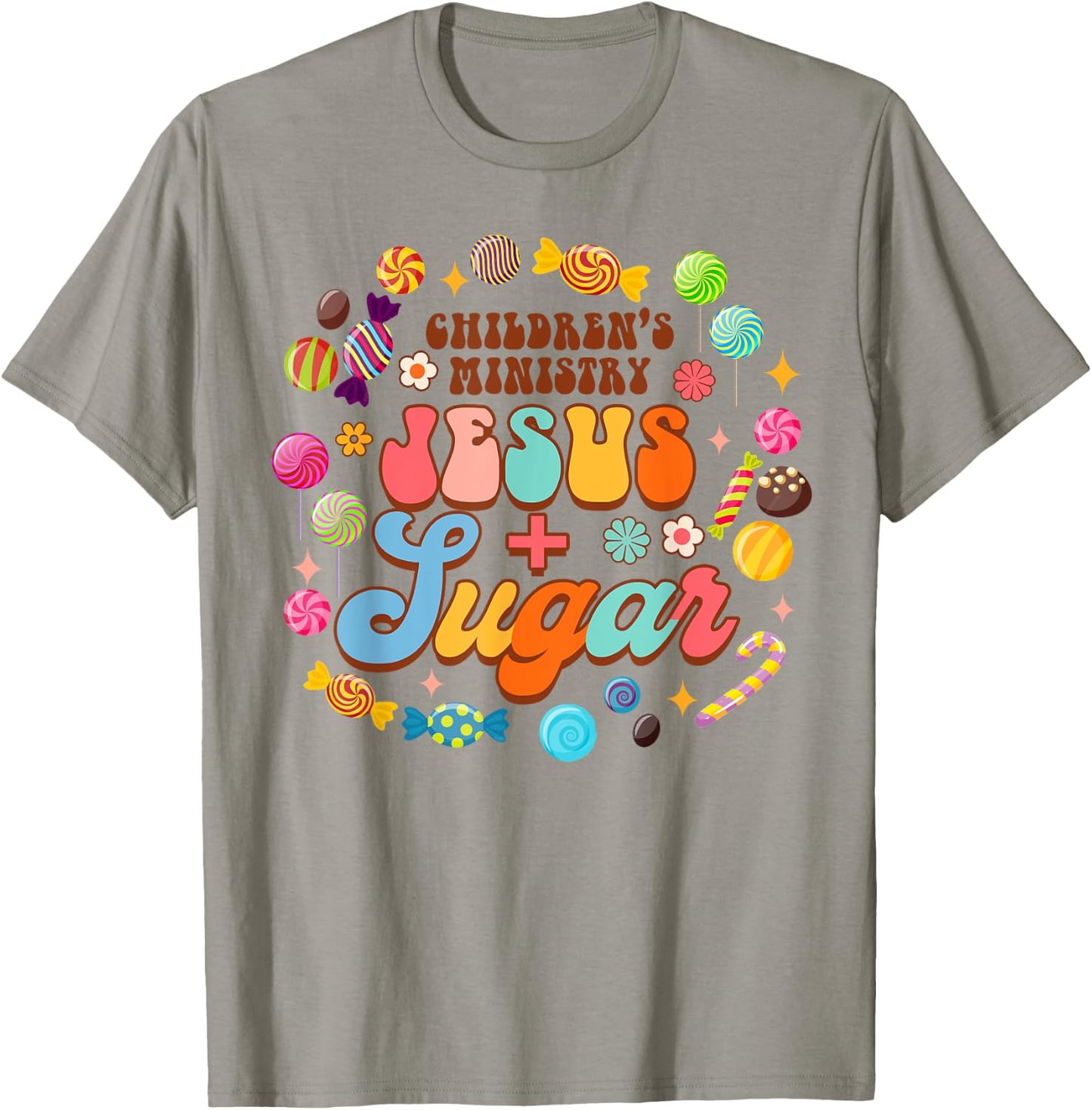 Children's Ministry Funny Children's Ministry Jesus & Sugar T-Shirt - T-Shirt | Sand