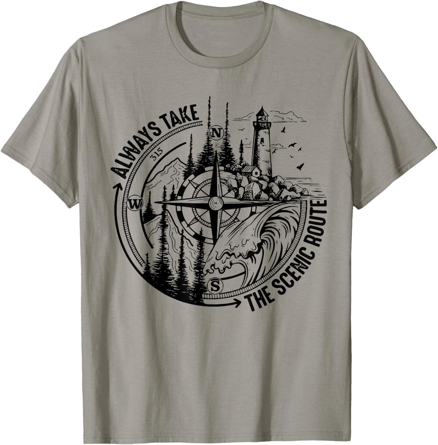 Always Take The Scenic Route T-Shirt - T-Shirt | Sand