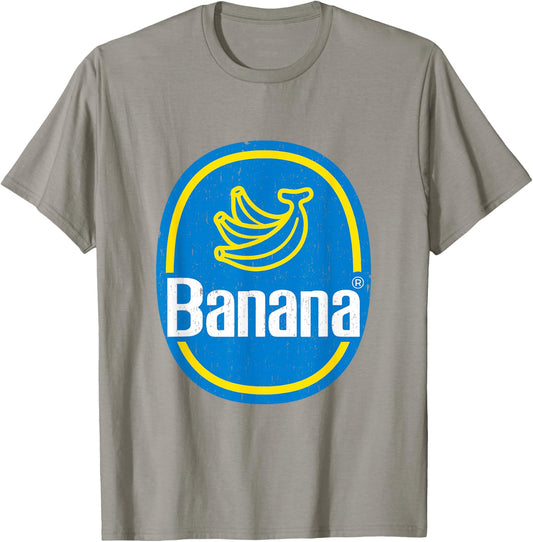 Yellow Banana Sticker Fruit Lazy DIY Easy Halloween Costume T-Shirt - T-Shirt | Sand