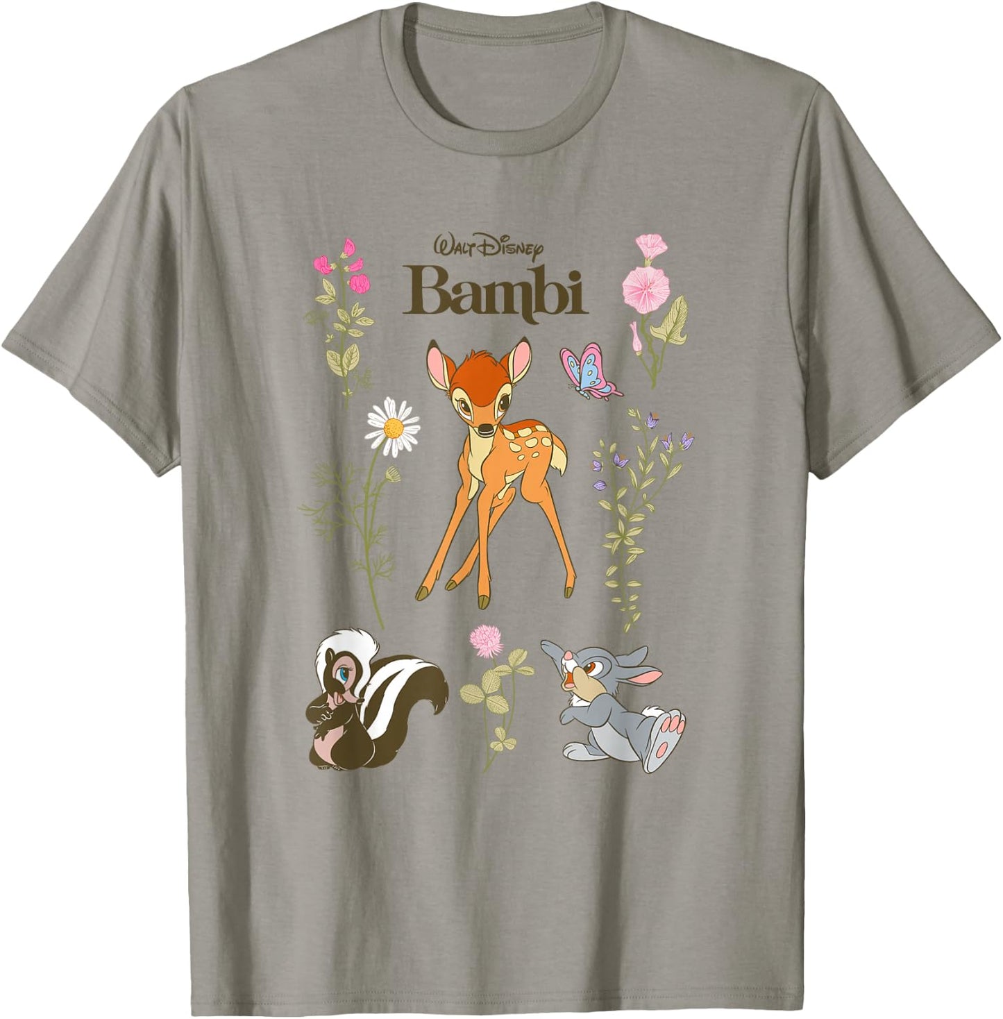 Disney Bambi and Friends Flower Thumper Big Chest Logo T-Shirt - T-Shirt | Sand