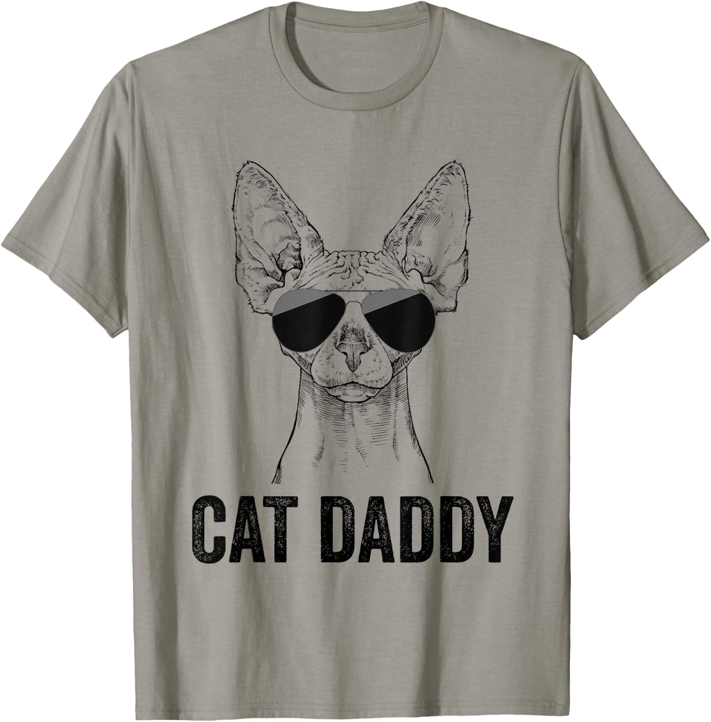 Cat Daddy Vintage Sphynx Cat Dad Father's Day T-Shirt - T-Shirt | Sand