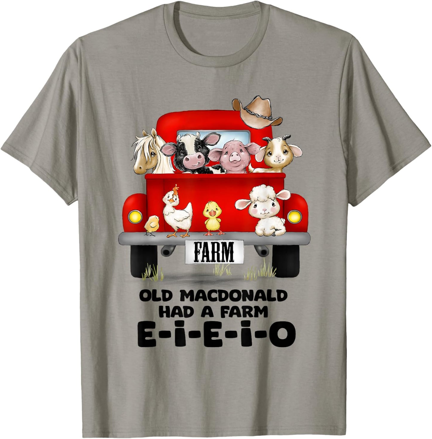 Toddler Kids Old MacDonald Had a Farm E-I-E-I-O Nursery Song T-Shirt - T-Shirt | Sand