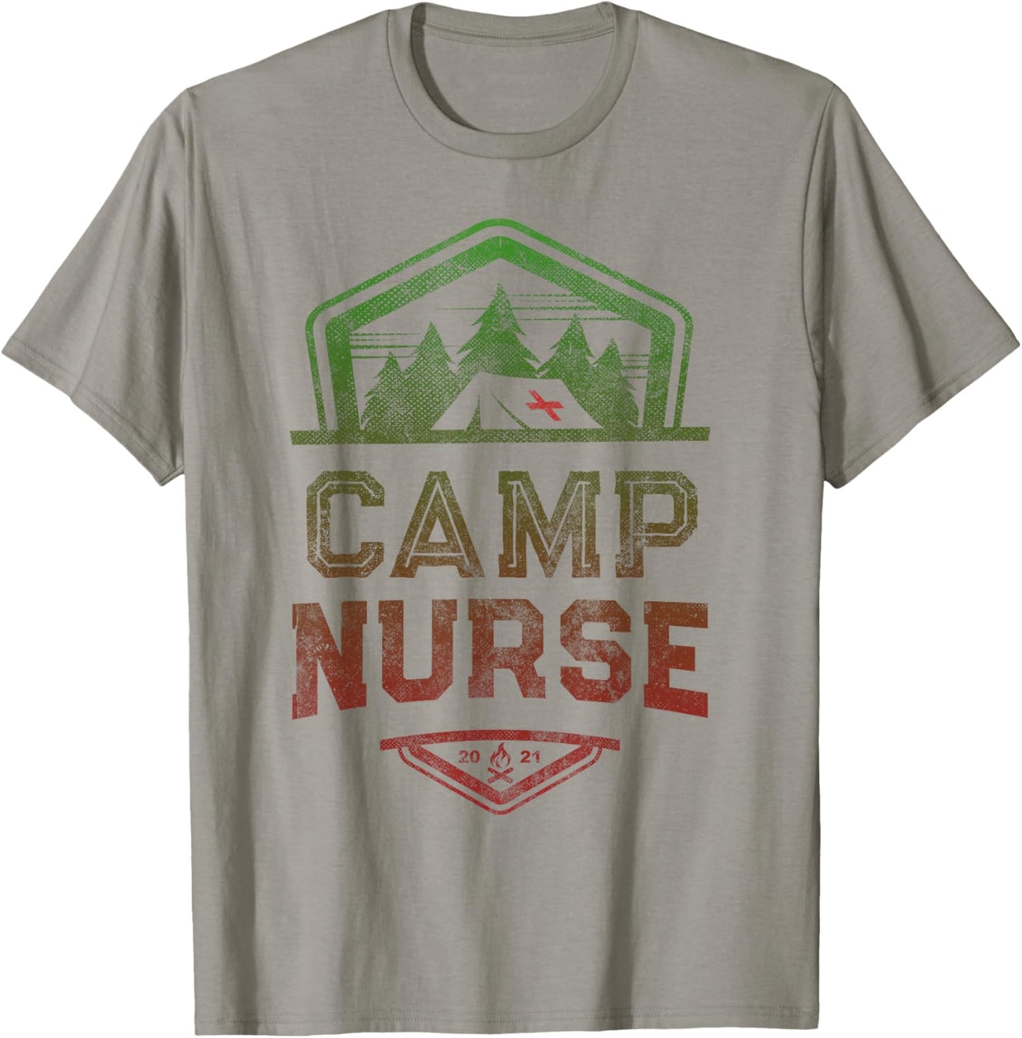 CAMP NURSE Medical Staff Summer Campground Team Vintage T-Shirt - T-Shirt | Sand