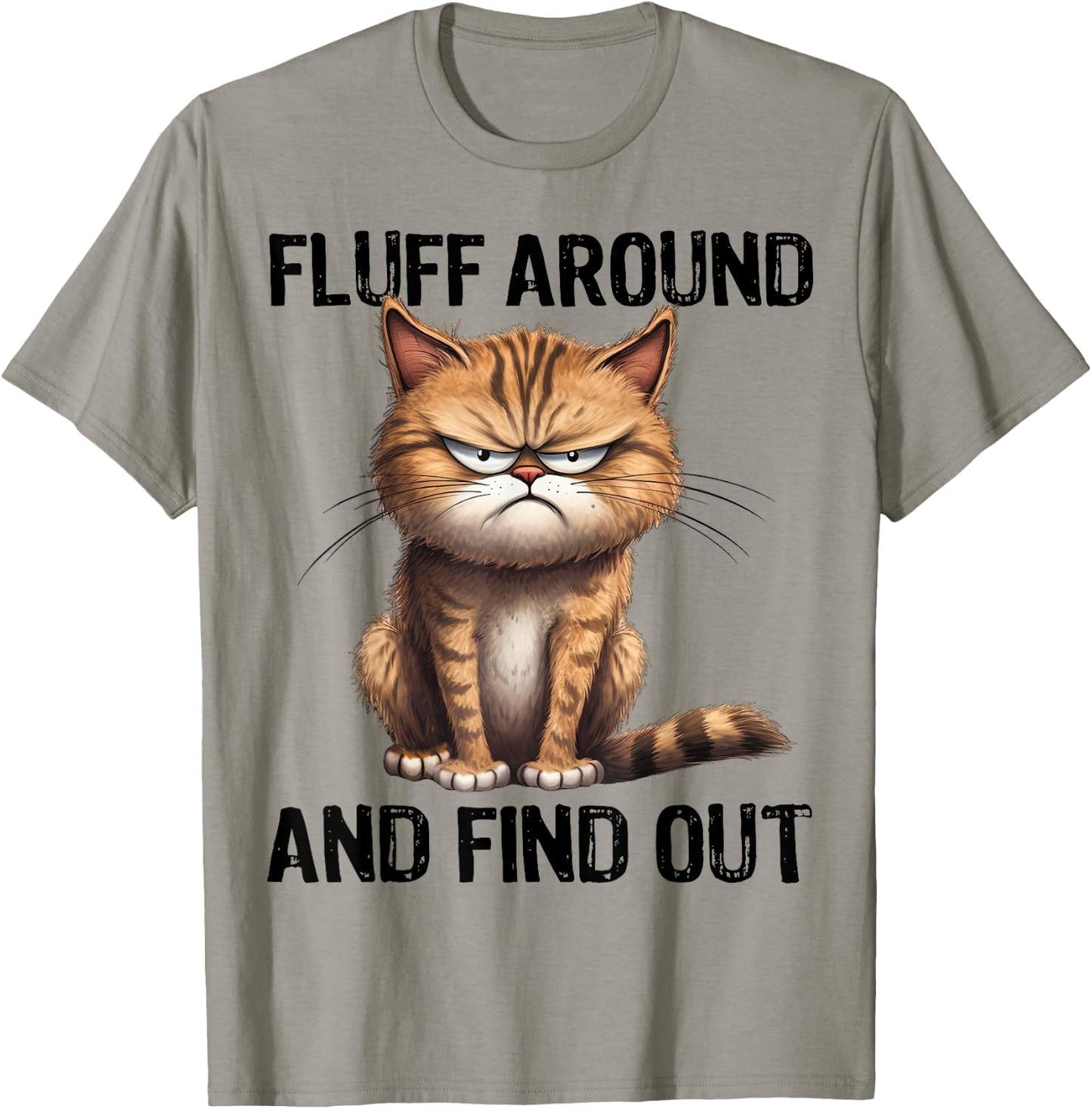 Fluff Around And Find Out Funny Black Cat Lover Cat Mom Women Kids T-Shirt - T-Shirt | Sand