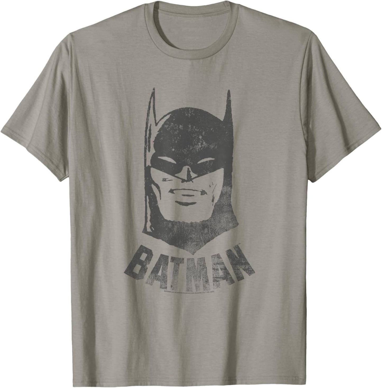 Popfunk Batman Vintage Cotton Grey , -Adults & Kids, Short Sleeve, Small, , Classic Fit, Retro Style, Letter Print Pattern T-Shirt - T-Shirt | Sand