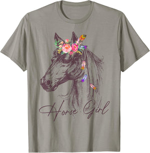 Equestrian Shirt Horse Girl Women Teen Gift Horseback-Riding T-Shirt - T-Shirt | Sand