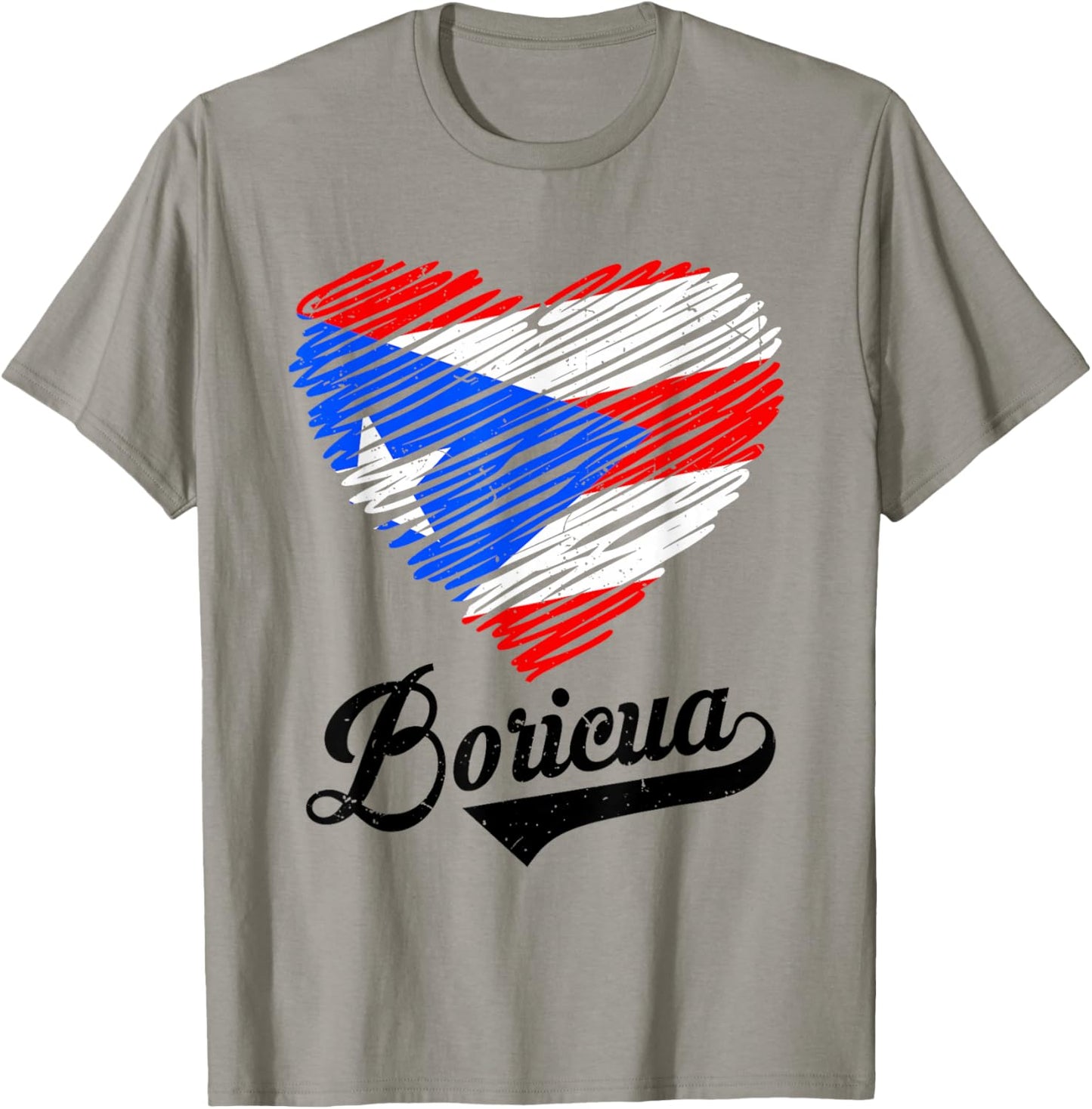 Puerto Rico Flag Heart Boricua Women Rican Hispanic Heritage T-Shirt - T-Shirt | Sand