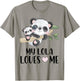 Cute Panda My Lola Loves Me Granddaughter Grandson Gift T-Shirt - T-Shirt | Sand