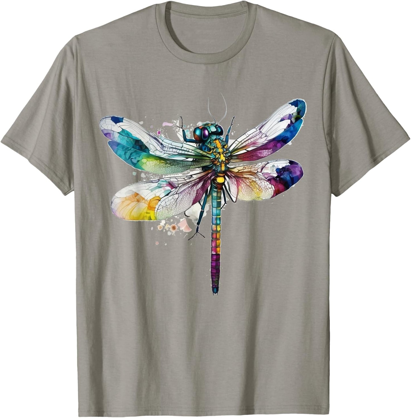 Dragonfly Animal Art Colourful Abstract Dragonfly T-Shirt - T-Shirt | Sand