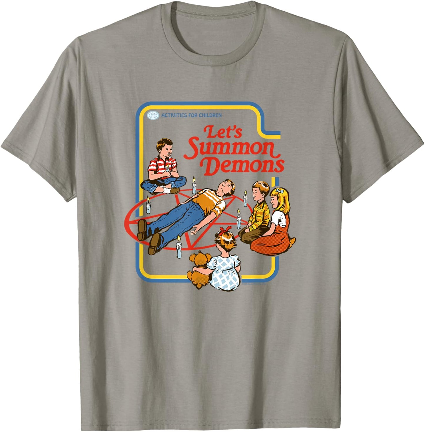 Steven Rhodes Let's Summon Demons Pentagram Retro Dark Humor T-Shirt - T-Shirt | Sand