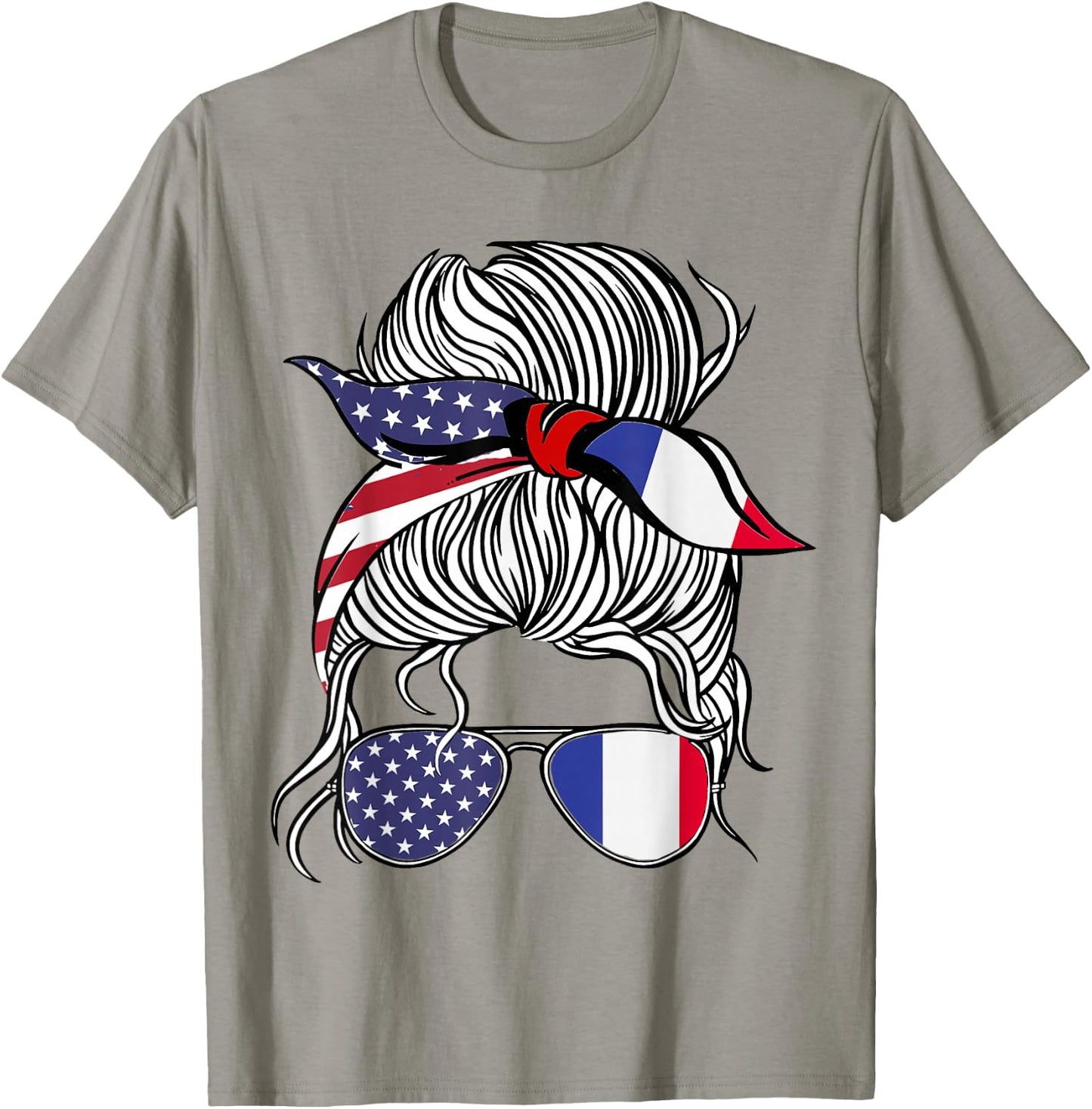 American French Patriot Flag Women Girl France Grown T-Shirt - T-Shirt | Sand