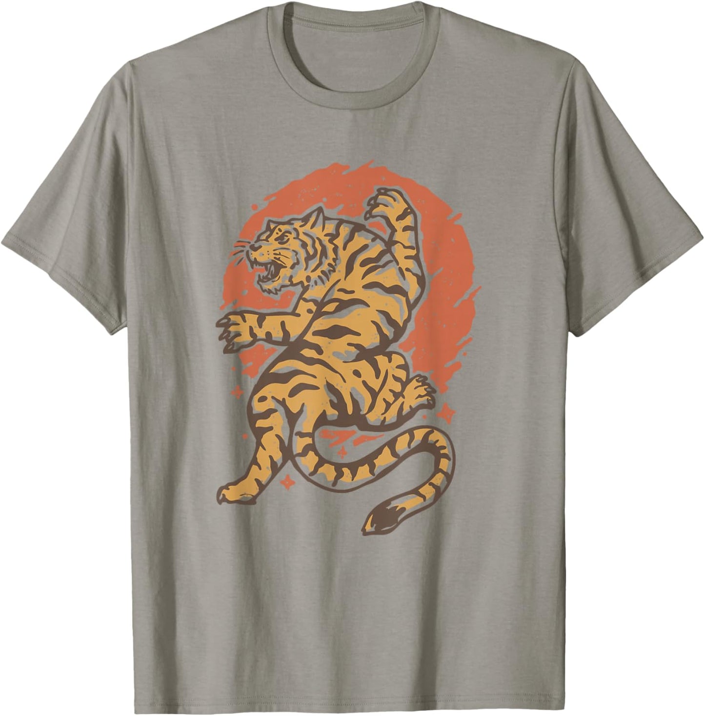 Vintage Japanese Style Tiger T-Shirt - T-Shirt | Sand