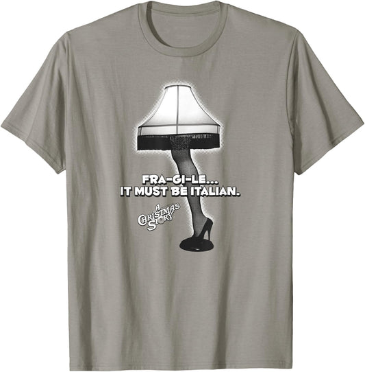 A Christmas Story Fra-gi-le Italian Leg Lamp Holiday T-Shirt - T-Shirt | Sand