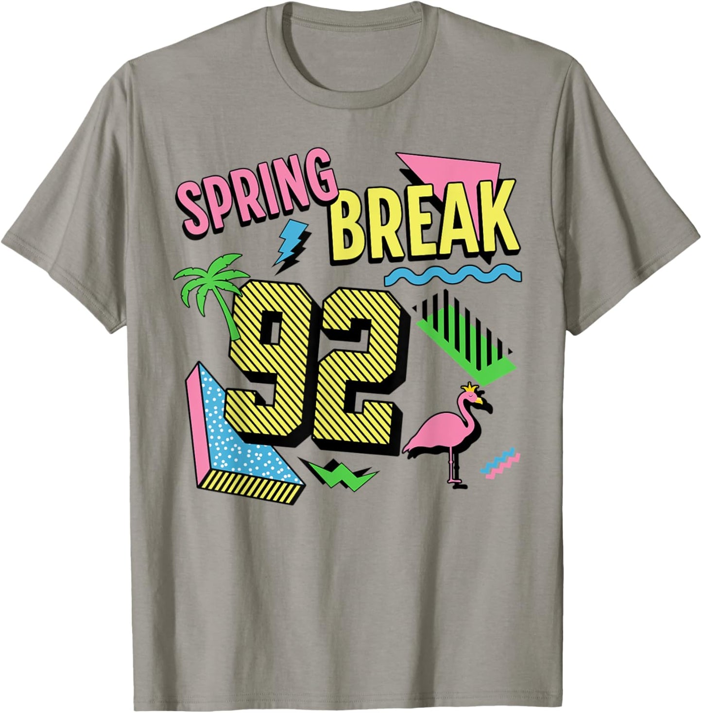 Spring Break Logo Retro Shape Graphic 1992 Throwback Design T-Shirt - T-Shirt | Sand
