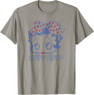 Betty Boop Vintage Star Bandana Fill Big Head T-Shirt - T-Shirt | Sand