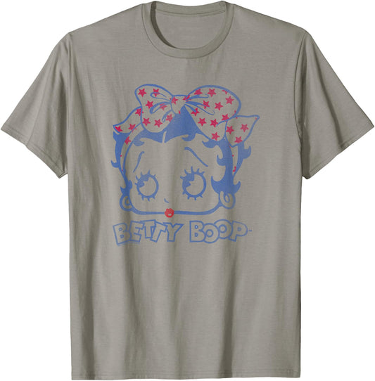 Betty Boop Vintage Star Bandana Fill Big Head T-Shirt - T-Shirt | Sand