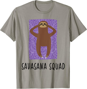 Savasana Squad Shirt | Practicioner Instructor Sloth Yoga T-Shirt - T-Shirt | Sand