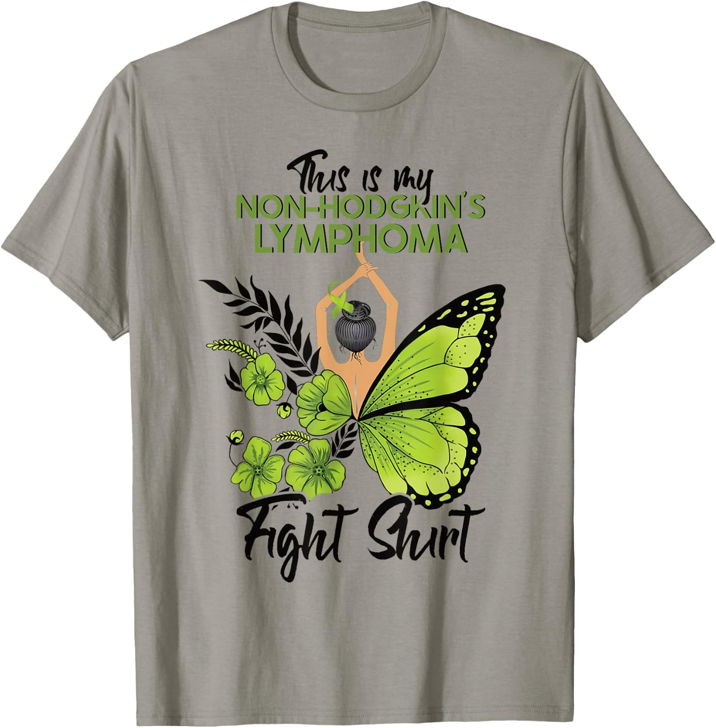 Non-Hodgkins Lymphoma Cancer Awareness Green Ribbon T-Shirt - T-Shirt | Sand