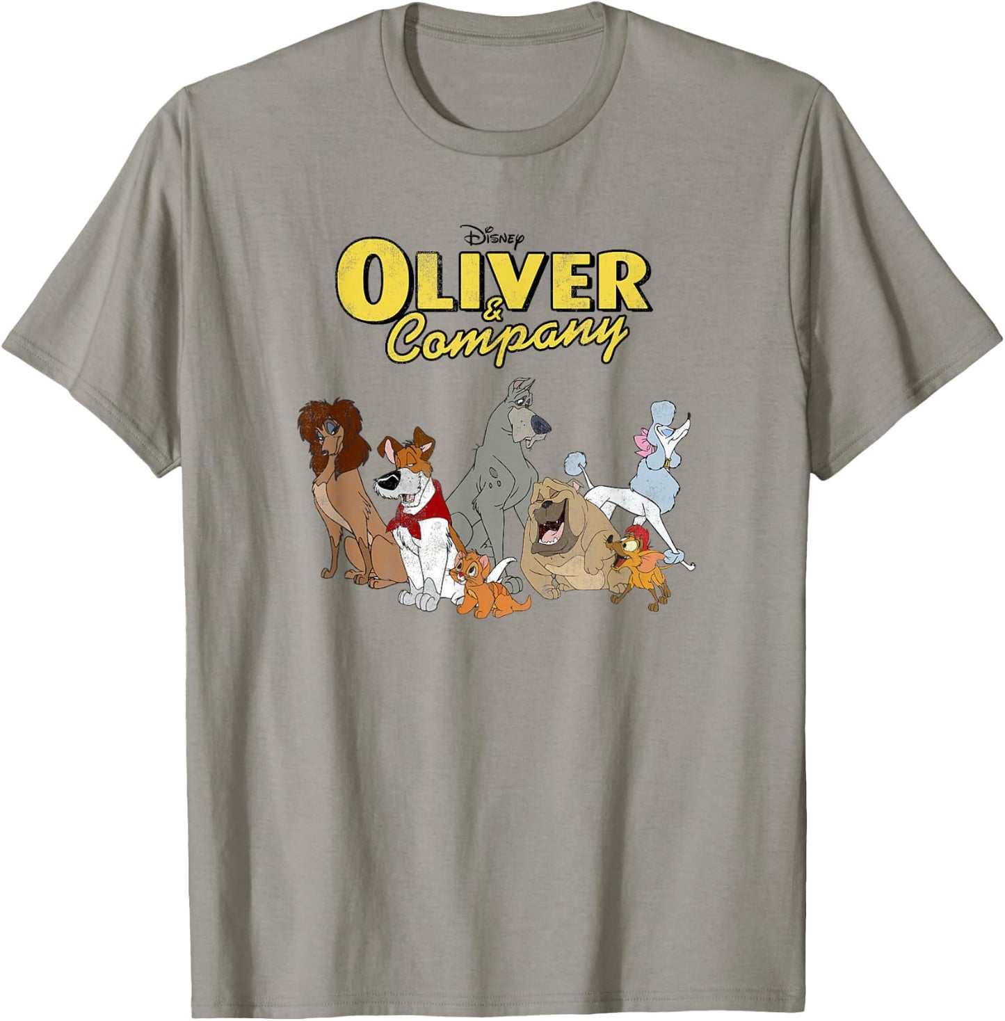 Disney Oliver & Company Group Shot Dog Gang Logo T-Shirt - T-Shirt | Sand