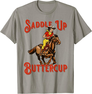 Saddle Up Buttercup Vintage Cowboy Cowgirl Southern Western T-Shirt - T-Shirt | Sand