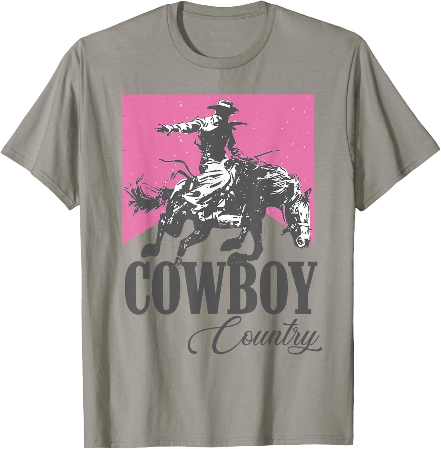Funny Cowboys Riding Horses Retro Pink Style Western Country T-Shirt - T-Shirt | Sand