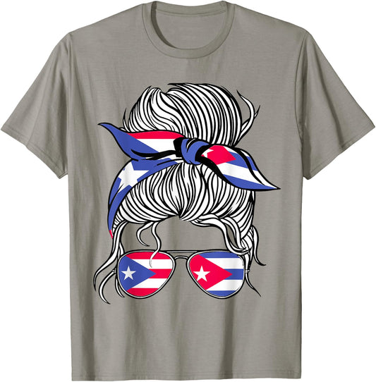 Puerto Rico Flag Cuba Grown Women Girl Country T-Shirt - T-Shirt | Sand