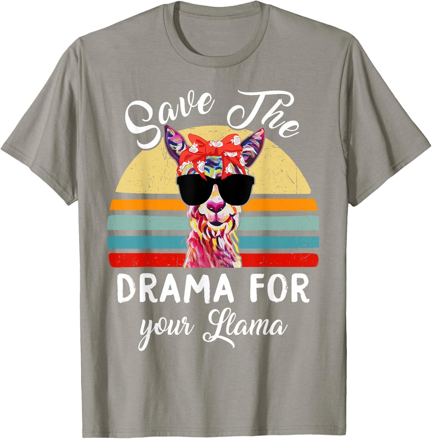 Mama-Llama Save The Drama for Your Llama-Shirt Women Funny T-Shirt - T-Shirt | Sand