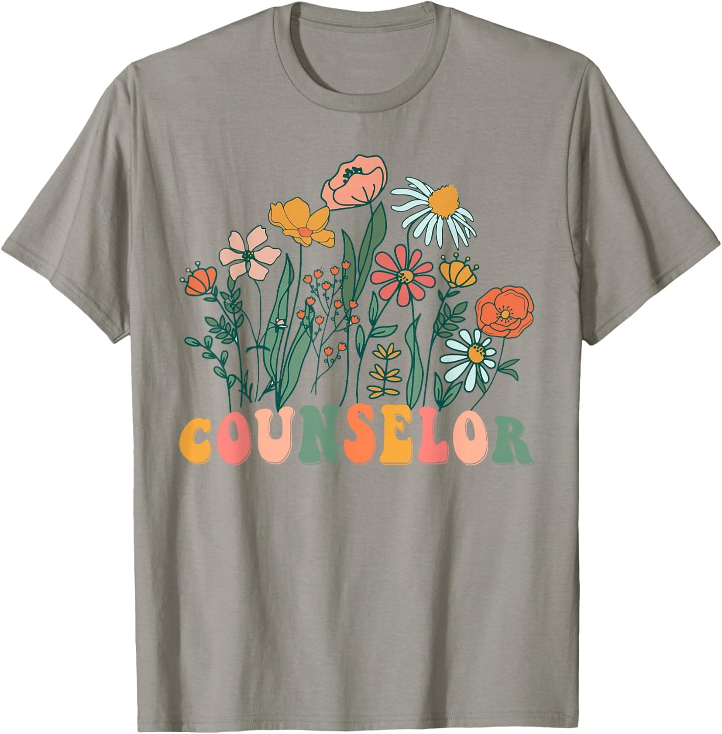 Groovy Wildflower Counselor T-Shirt - T-Shirt | Sand