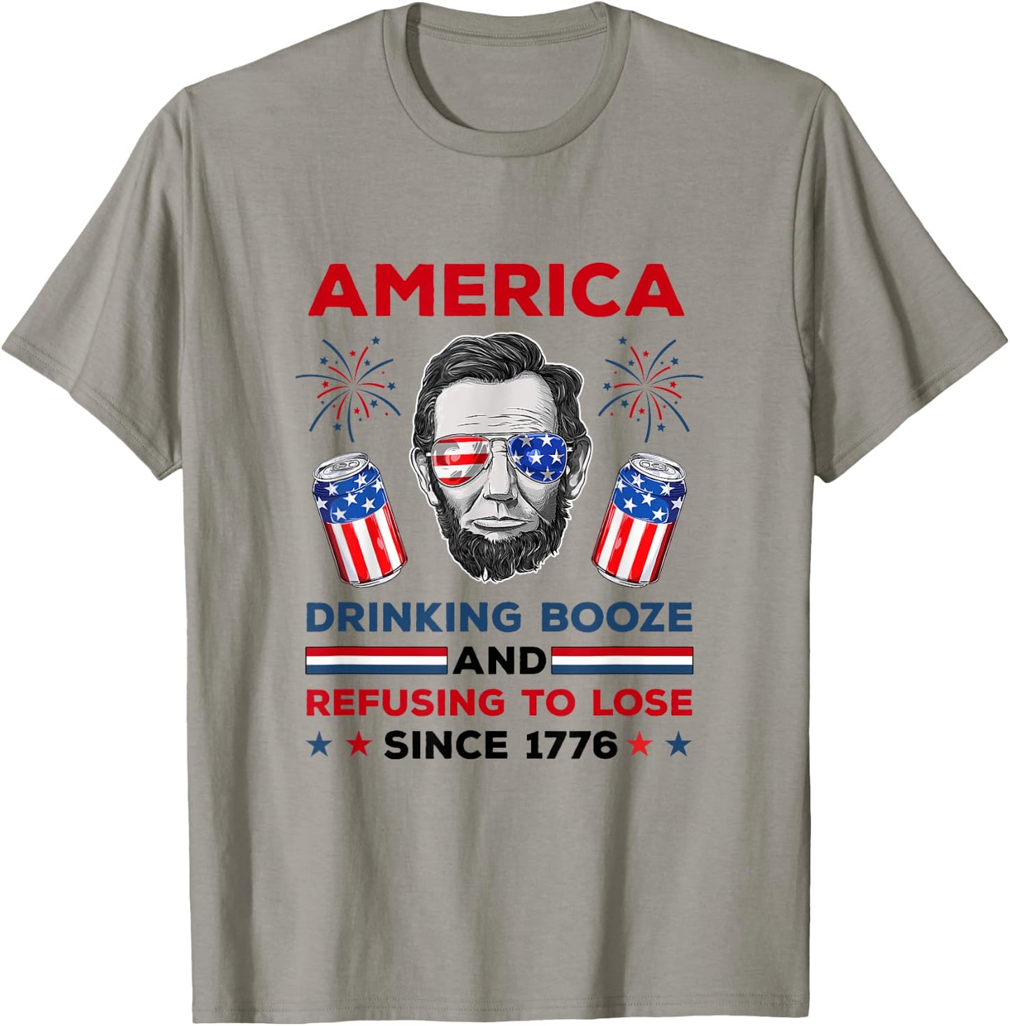 America Drinks And Refuses To Lose July 4th Women Men T-Shirt - T-Shirt | Sand