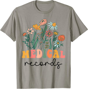 Groovy Wildflower Medical Records T-Shirt - T-Shirt | Sand