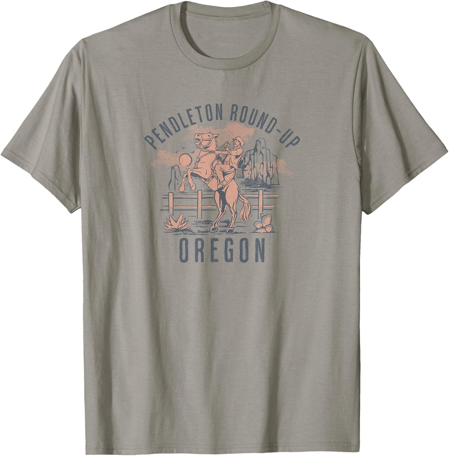 Pendleton Round-Up Oregon Rodeo Cowboy and Horse T-Shirt - T-Shirt | Sand