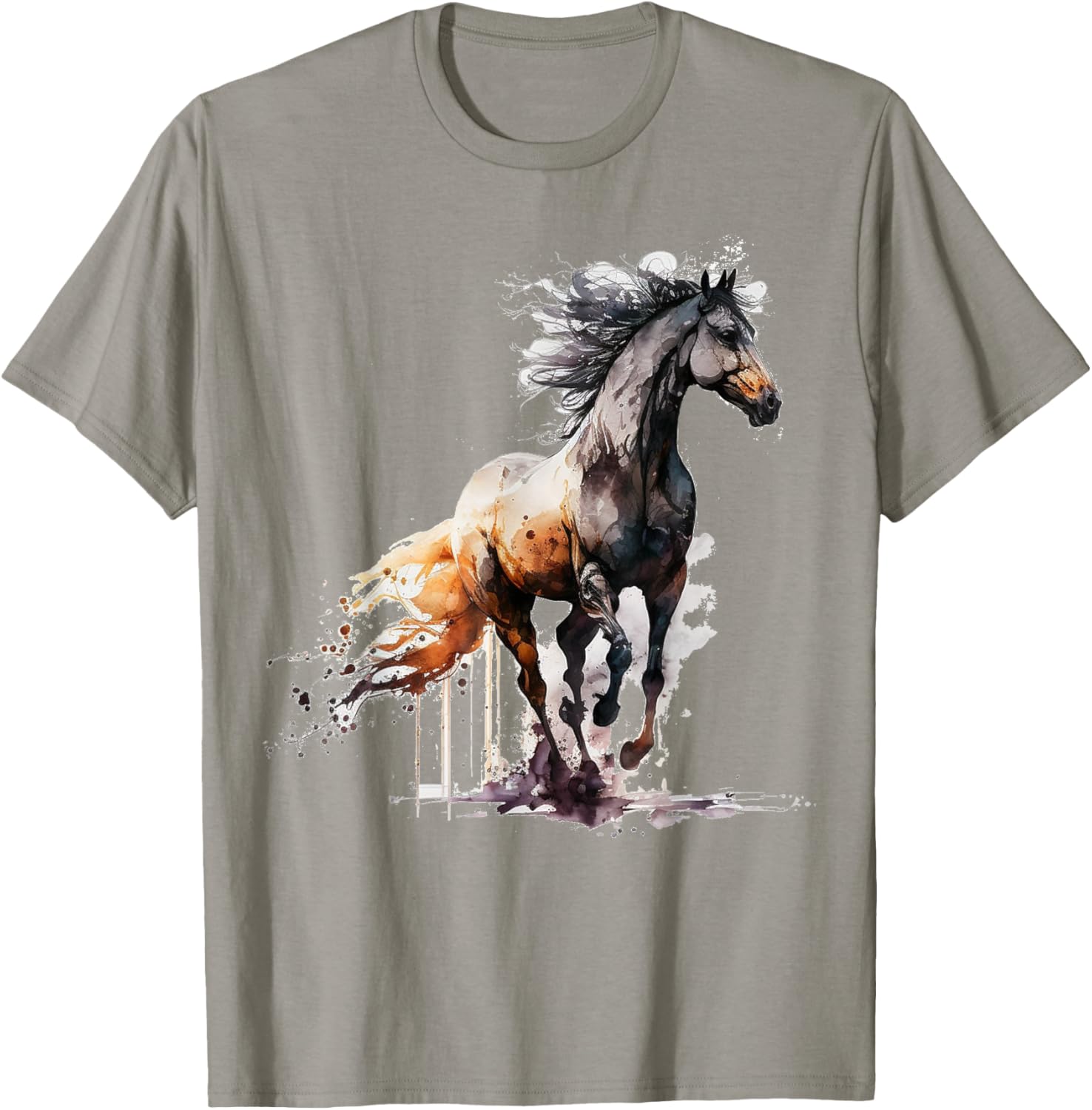 Horse art animal print horse motif horse T-Shirt - T-Shirt | Sand
