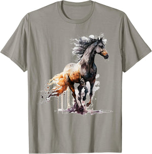Horse art animal print horse motif horse T-Shirt - T-Shirt | Sand