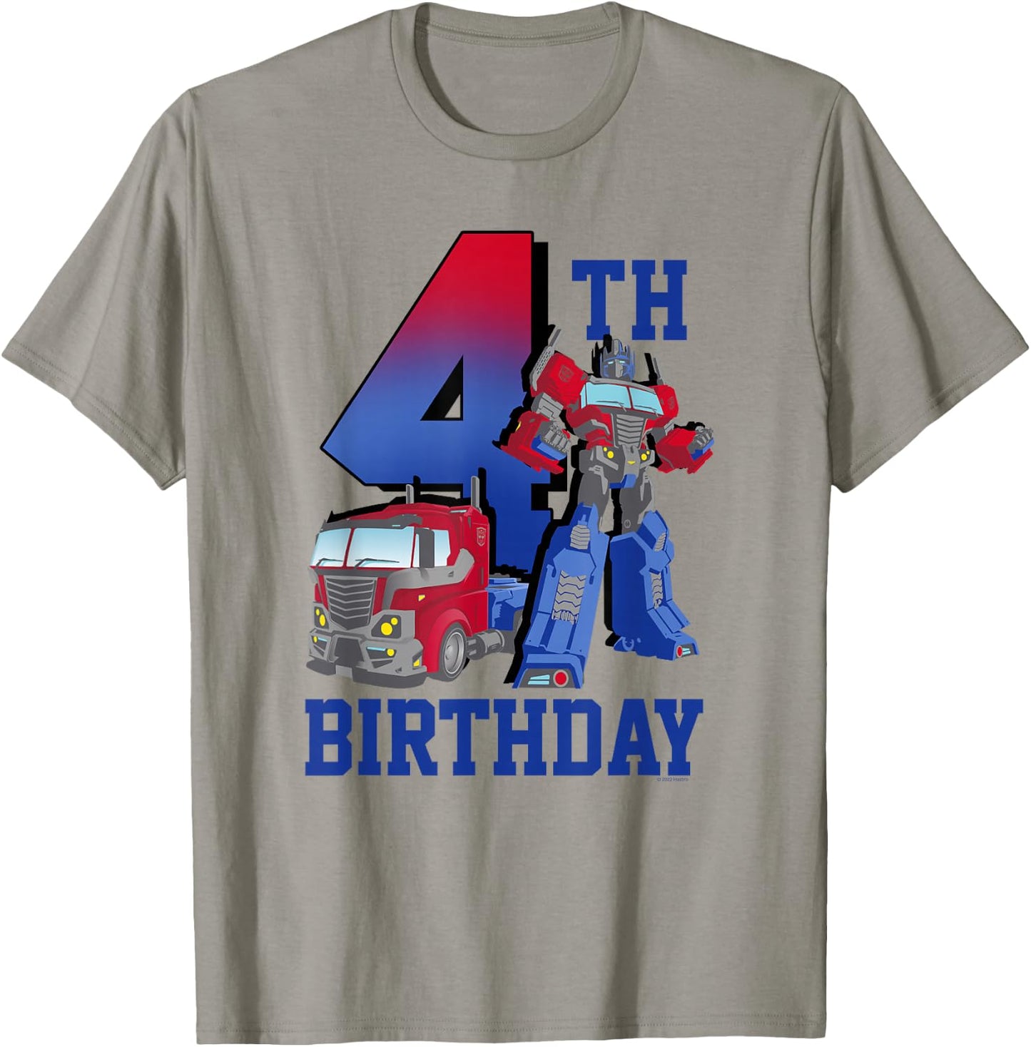 Transformers Optimus Prime 4th Birthday Gradient Fill Poster T-Shirt - T-Shirt | Sand